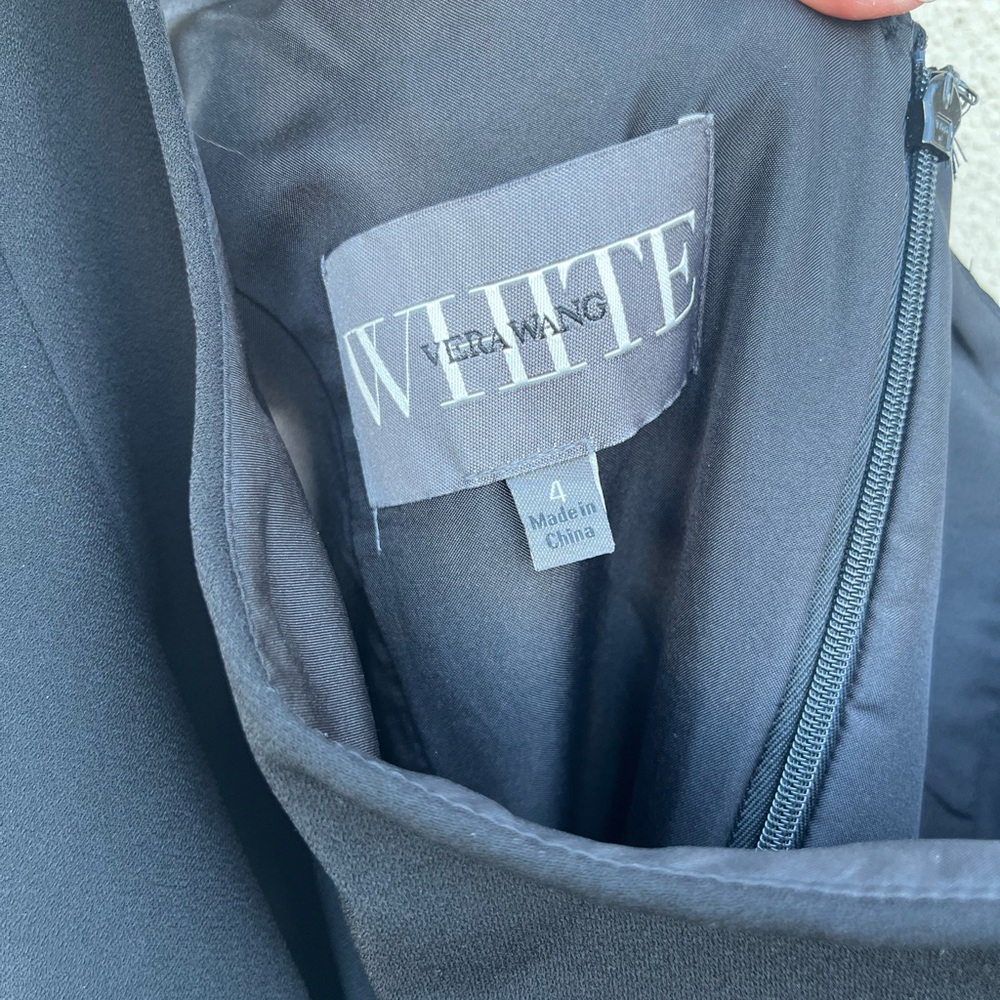 Vera Wang black short bridesmaid dress size 4 one shoulder David’s Bridal - Picture 8 of 12